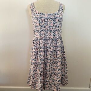 H&M Pink and Blue Floral Mini Dress